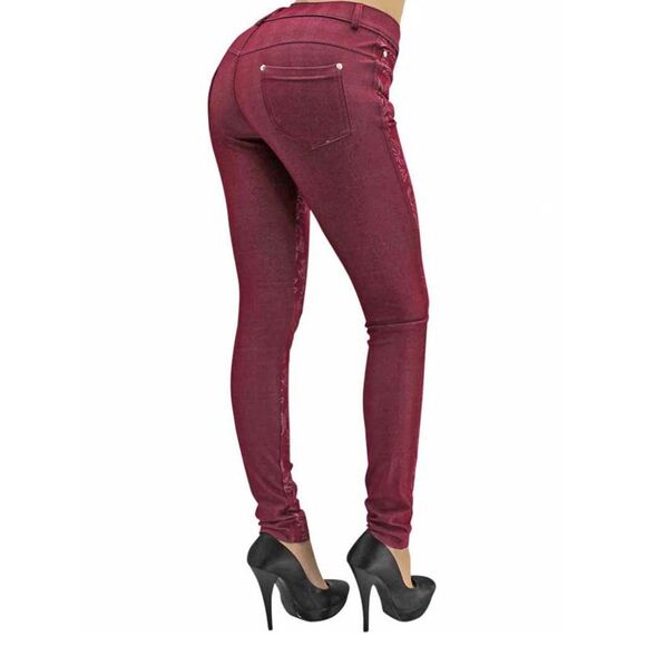 Floral Stretch Jeggings With Pockets - Picture 3 of 3